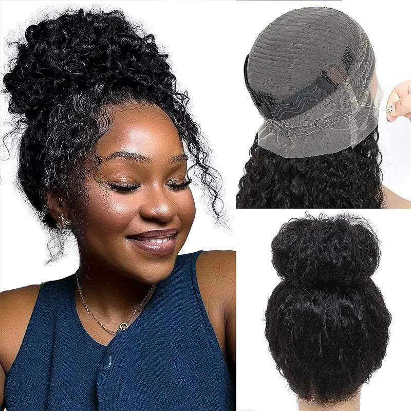360 lace water wave wig with detailed lace cap construction, bleached knots, breathable design and a natural-looking hairline