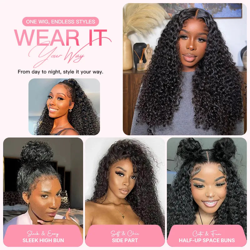 360 lace wig in curly texture with defined curls, volume, and natural bounce