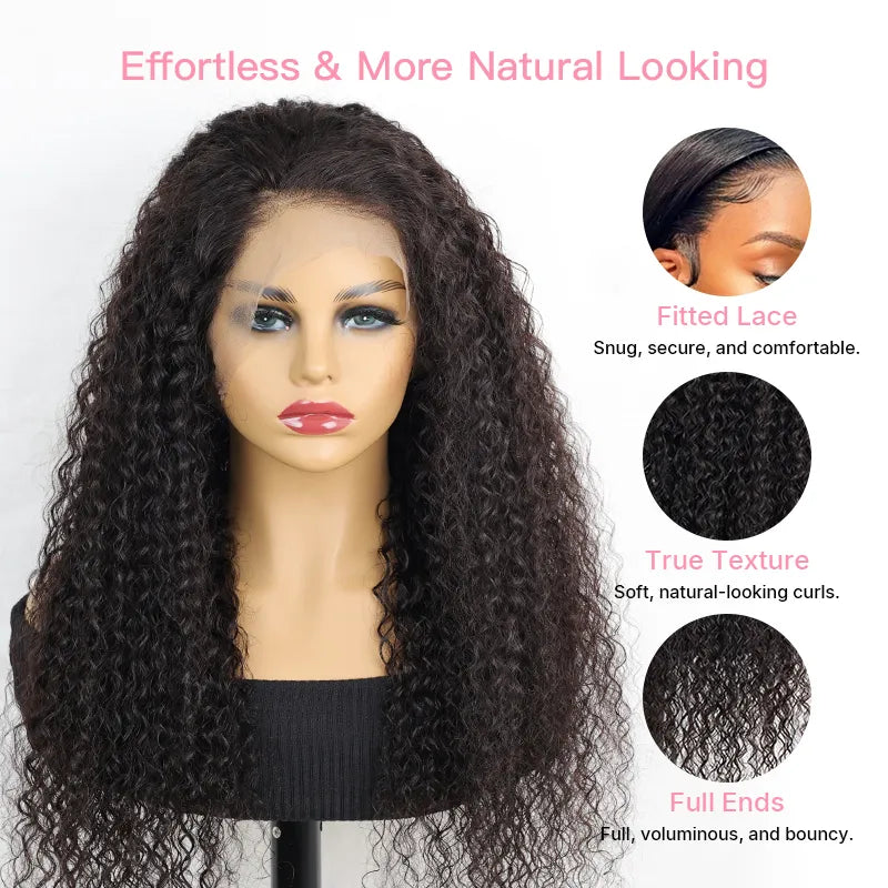 360 lace wig product view showing the full lace design and natural human hair texture