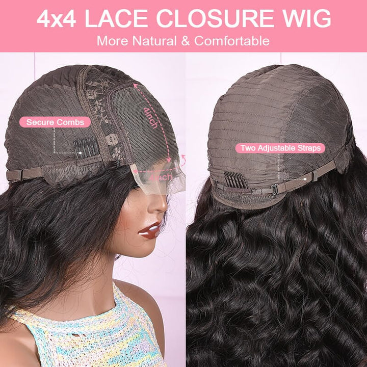 Aligrace 4x4 Lace Body Wave Human Hair Wigs