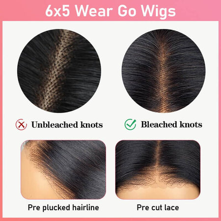 Aligrace Wear & Go 6x5 Pre-Cut Lace Natural Color Straight Wig