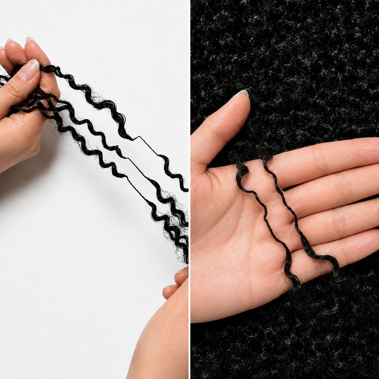 AliGrace Kinky Curly Pre-Separated Knotless Crochet Hair Extensions, Feather Soft 100% Human Hair for Natural Boho Braids AliGrace 