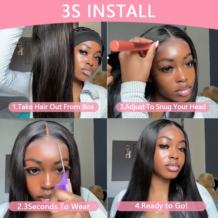 Aligrace Wear &amp; Go 6x5 Pre-Cut Lace Natural Color Straight Wig