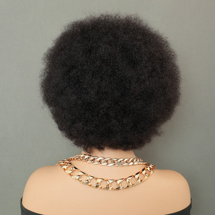Aligrace 8 inch 13x1 Transparent Lace Front Natural Color Afro wig 