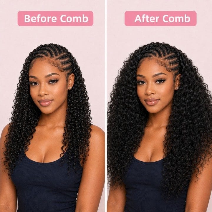 Aligrace Hair Water Wave Crochet Hair Extension Natural Color for Boho Braids Time Saving Hair AliGrace 