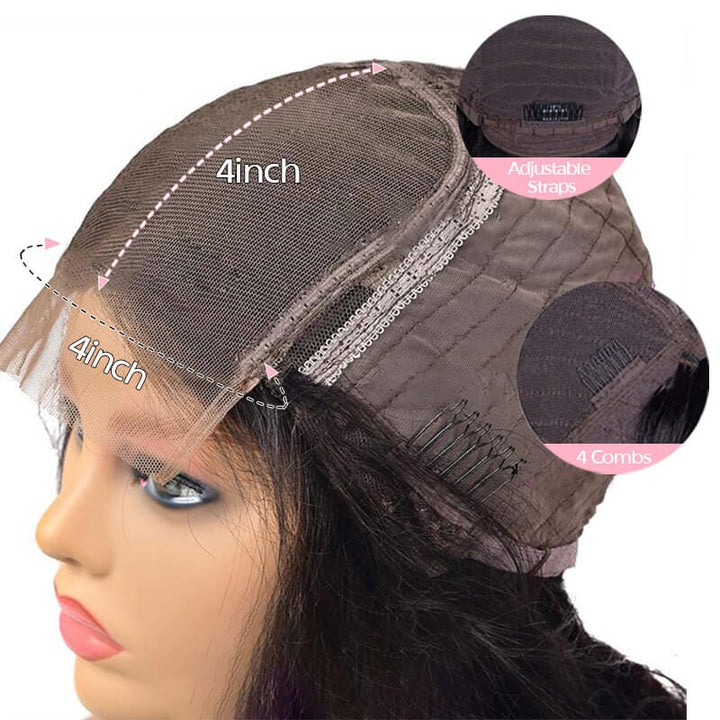 Aligrace 4X4 Closure Deep Wave Human Hair Wigs