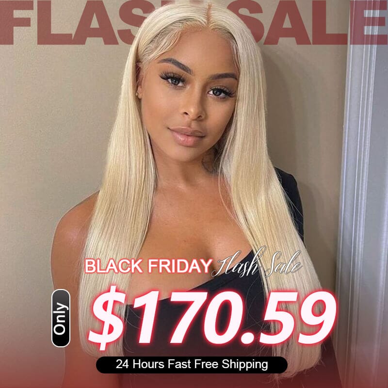 Black Friday Flash Sale 20 inch Straight 13x4 Lace 613 Blonde Wig 613 Blonde Wigs AliGrace 