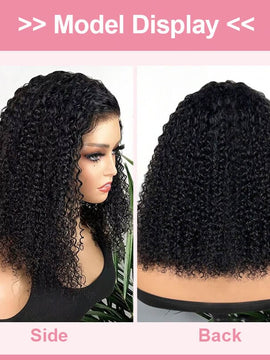 Aligrace 6x5 Pre-Cut Lace 100% Virgin Human Hair Curly Wear Go Glueless C Part Short BoB Wig