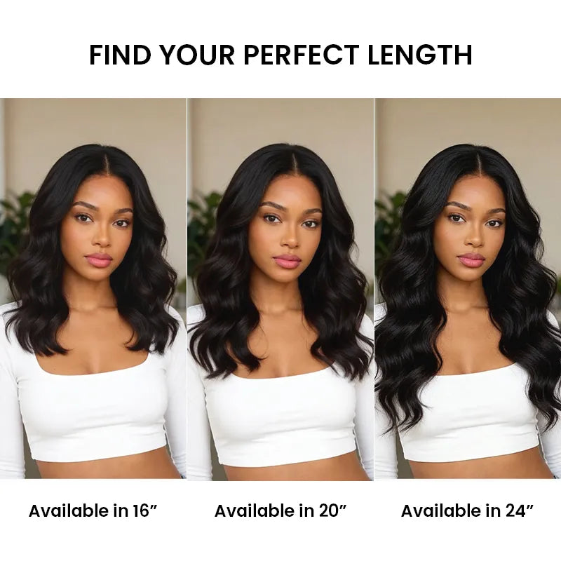 Length comparison of the Aligrace 5x5 Lace Body Wave Glueless Wig in 16, 20 and 24 inches