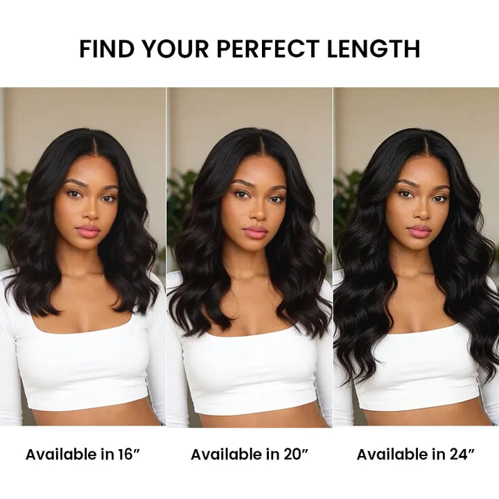 Length comparison of the Aligrace 5x5 Lace Body Wave Glueless Wig in 16, 20 and 24 inches