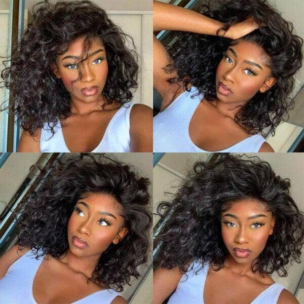 Aligrace 13x4 Lace Frontal Super Secure Water Wave Short Bob Wig Real Ear To Ear 