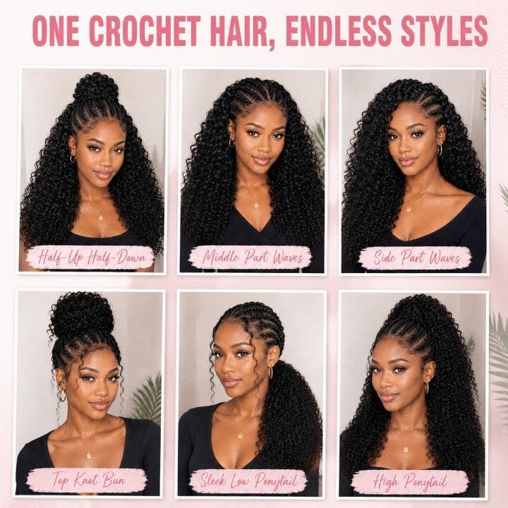 Aligrace Hair Water Wave Crochet Hair Extension Natural Color for Boho Braids Time Saving Hair AliGrace 