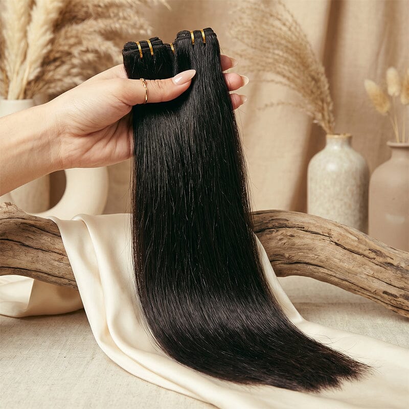 28 Inch Brazilian Straight Human Hair Bundles – 100% Virgin Hair Extensions for Black Women, Silky Soft & Full AliGrace 