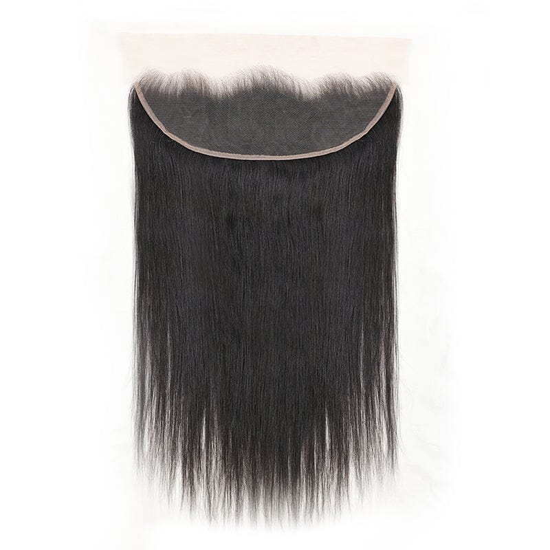 13x4 Lace Frontal with 3 Bundles Brazilian Straight Human Hair – 100% Virgin Hair, Full &amp; Natural Hairline for Black Women AliGrace 
