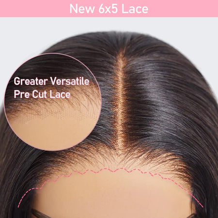 Aligrace Wear & Go 6x5 Pre-Cut Lace Body Wave Wig With Pre Bleached Invisible Knots