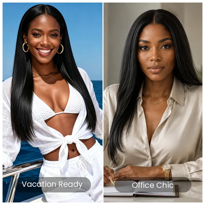 Casual and office hairstyles with the Aligrace Straight Human Hair Wig