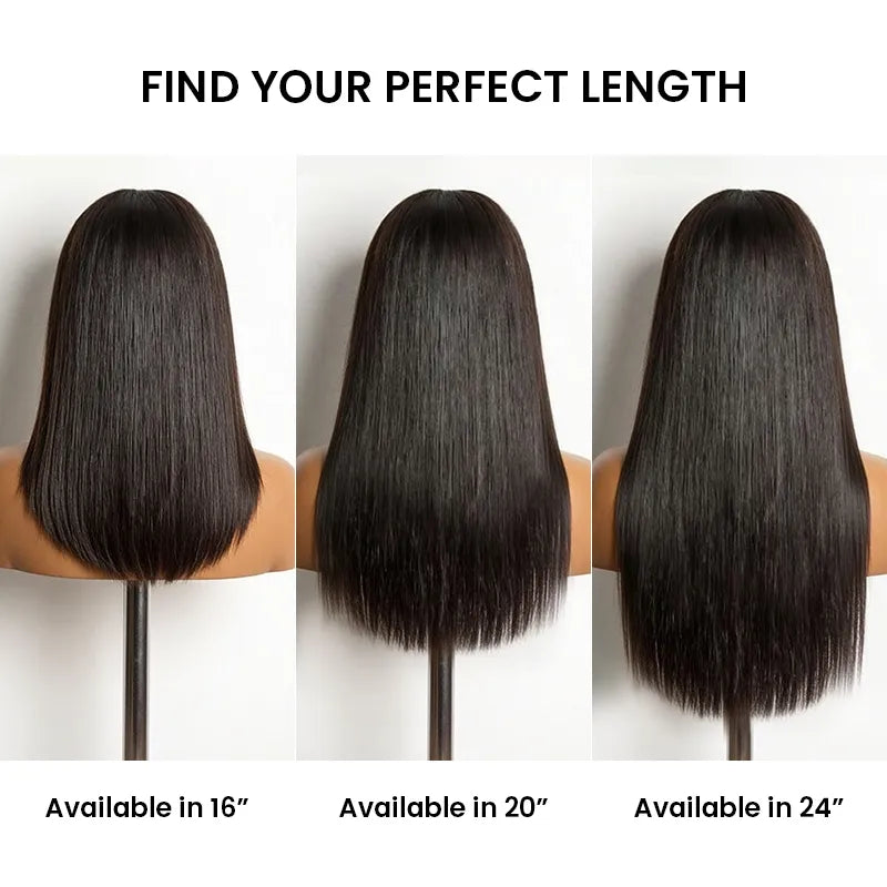 Length comparison of the Aligrace Straight Wig in 16, 20 and 24 inches