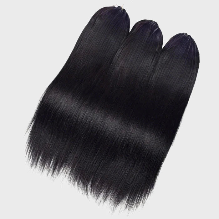 Aligrace Hair Straight Hair Pre-Separated Knotless Crochet Hair Extension Natural Color Feather Soft 100% Human Hair AliGrace 