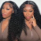 Aligrace Hair 5X5 HD Lace Curly Wig Natural Black