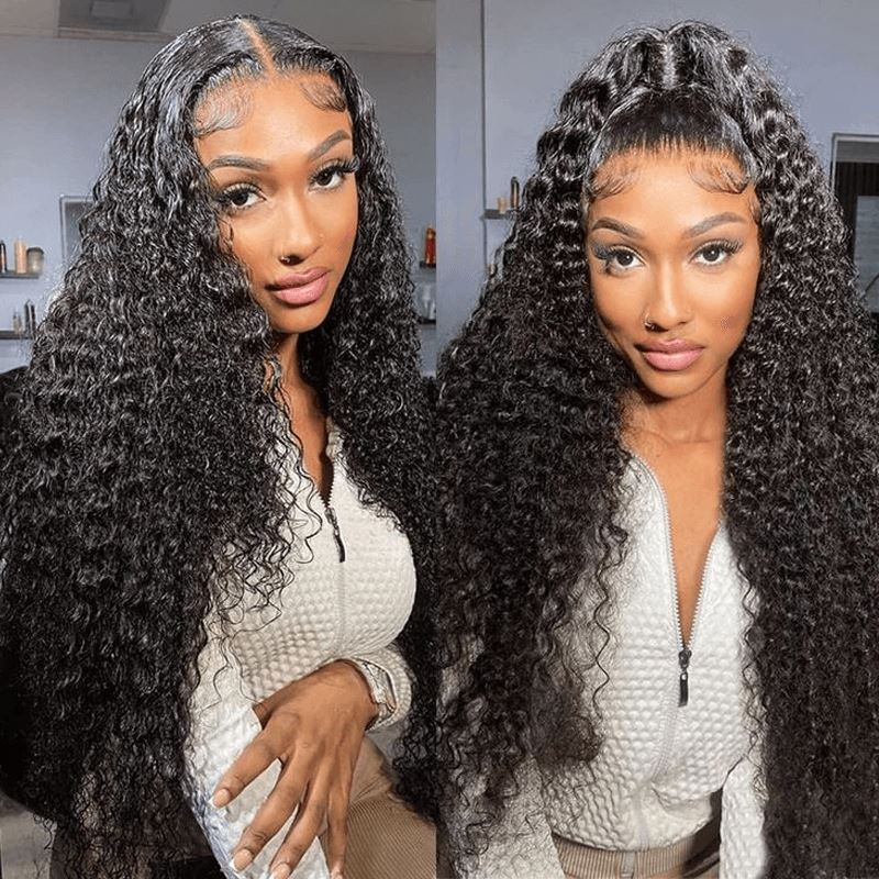 Aligrace 13x4 Lace Frontal Deep Wave Echthaarperücken 