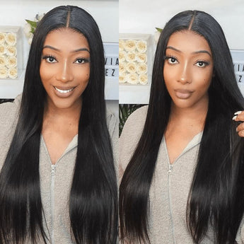 Aligrace 13x4 Transparent Lace 100% Virgin Human Hair Straight Wig for Black Women