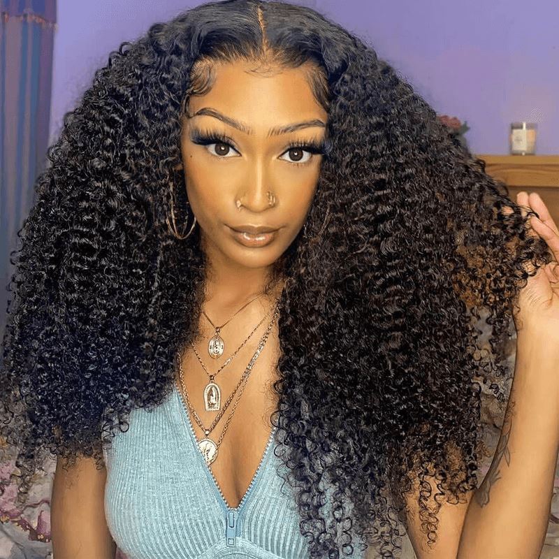 Aligrace 4x4 Lace Curly Brazilian Human Hair Wigs
