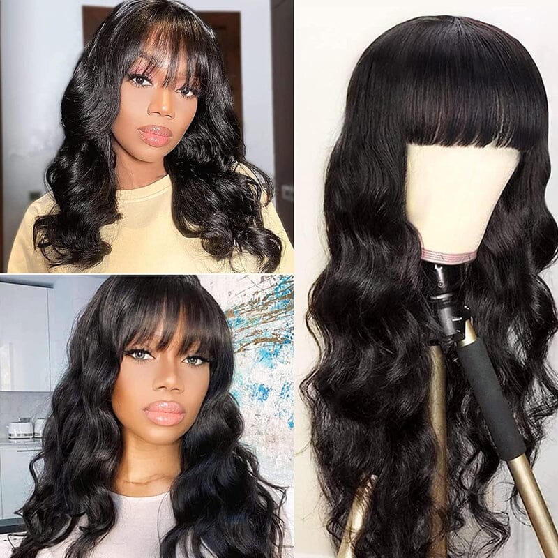 Aligrace Machine Made Body Wave Wig with Bangs