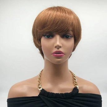 Aligrace Machine Made Straight Short Bob Wigs #30 Brown Color 