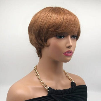 Aligrace Machine Made Straight Short Bob Wigs #30 Brown Color 