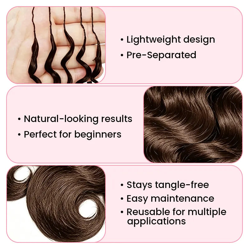Chocolate Brown Body Wave Crochet Human Hair Extension with Knot-Friendly Design, Soft Texture and Natural Looking Wave Pattern