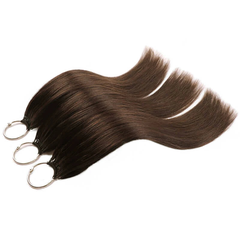 Chocolate Brown Straight Crochet Human Hair Extension with Smooth Straight Strands for Boho Braids and Protective Styles