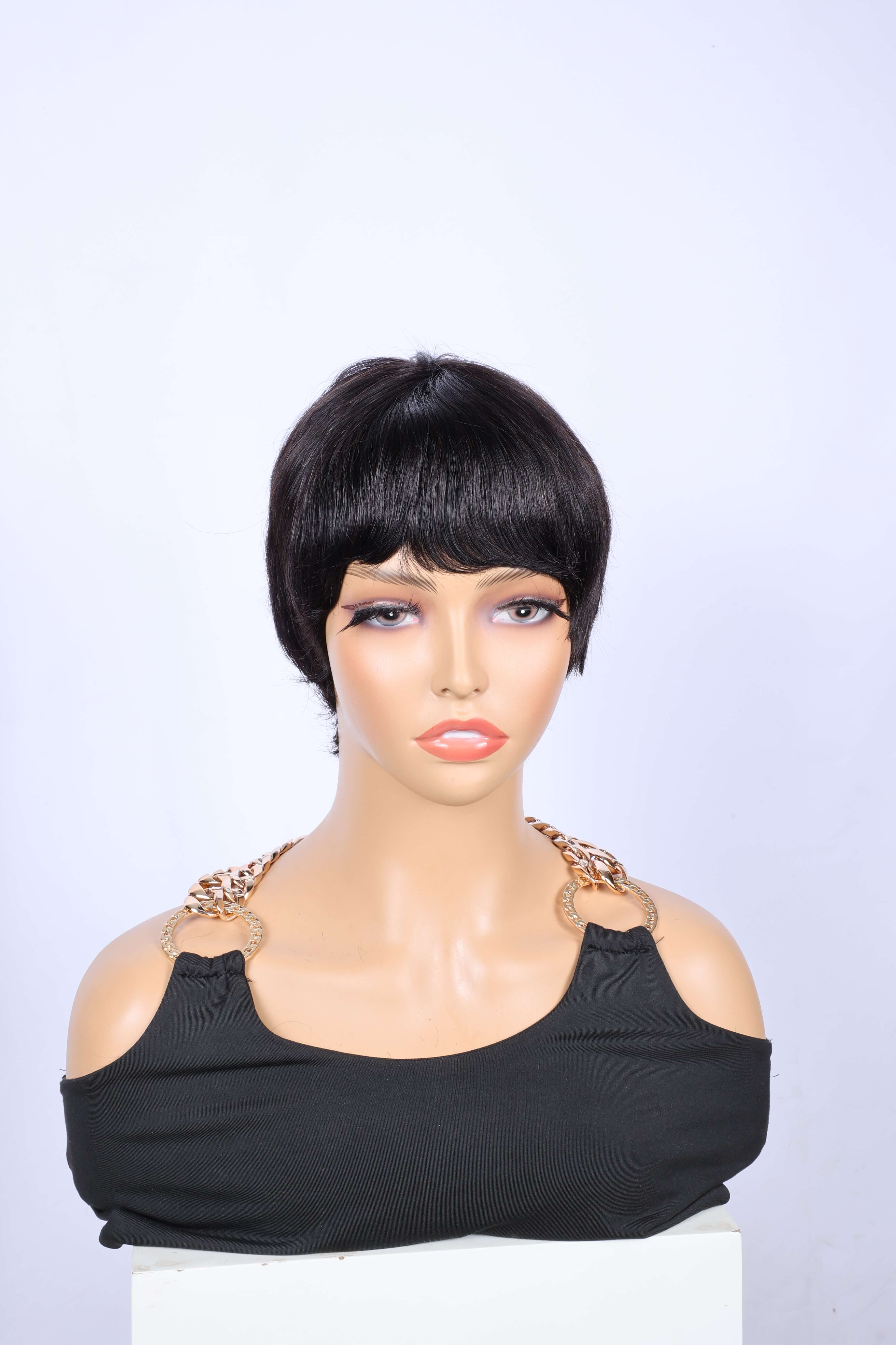 Aligrace Natural Color 6 inch Machine Made wigs 