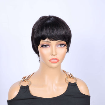 Aligrace Natural Color 6 inch Machine Made wigs 