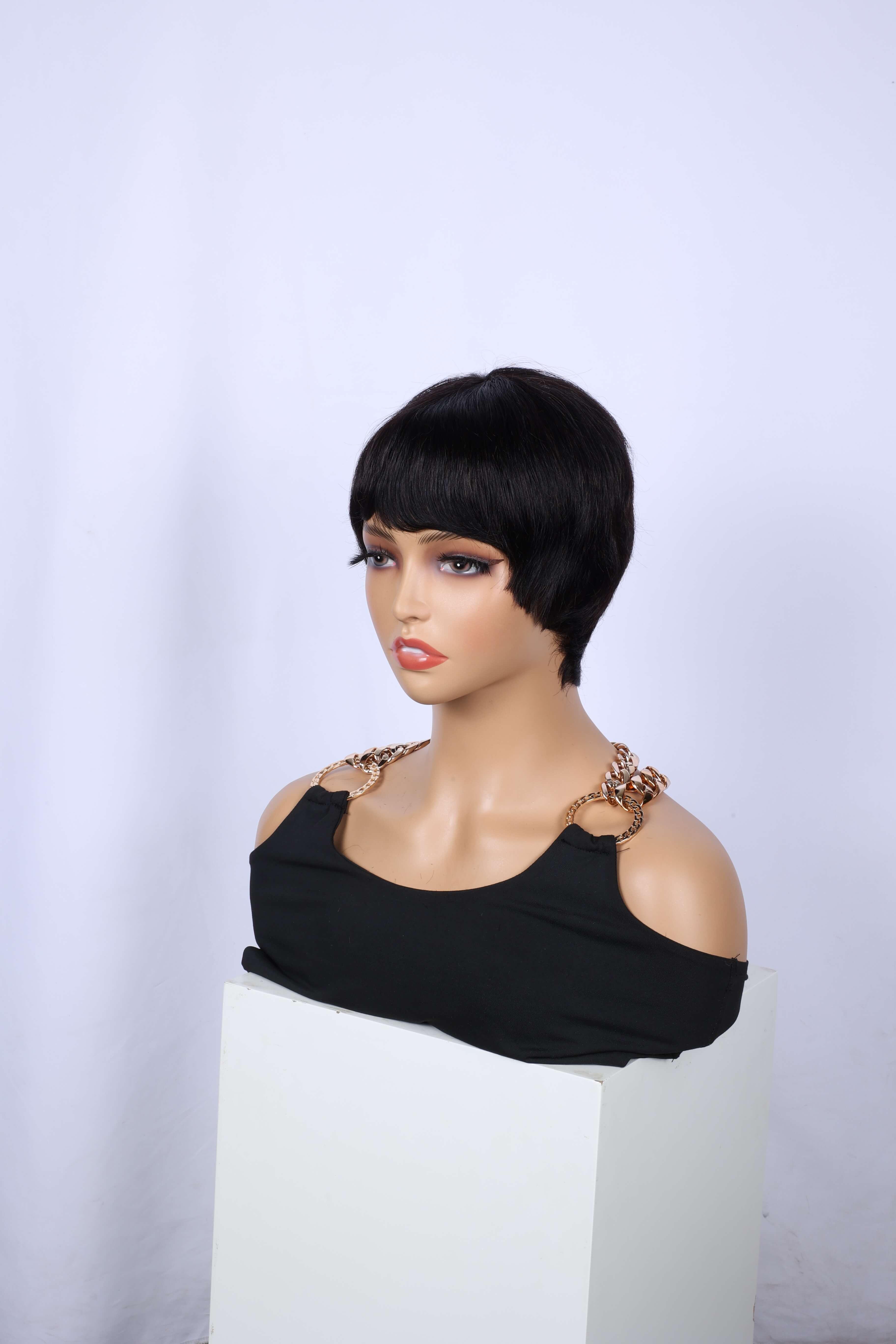 Aligrace Natural Color 6 inch Machine Made wigs 