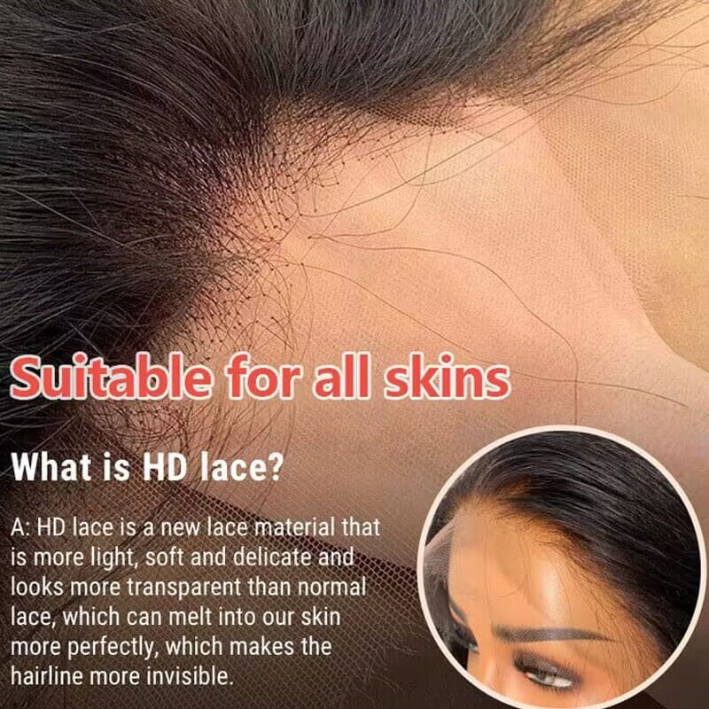 Aligrace 13x4 HD Invisible Lace Straight Wigs Human Hair