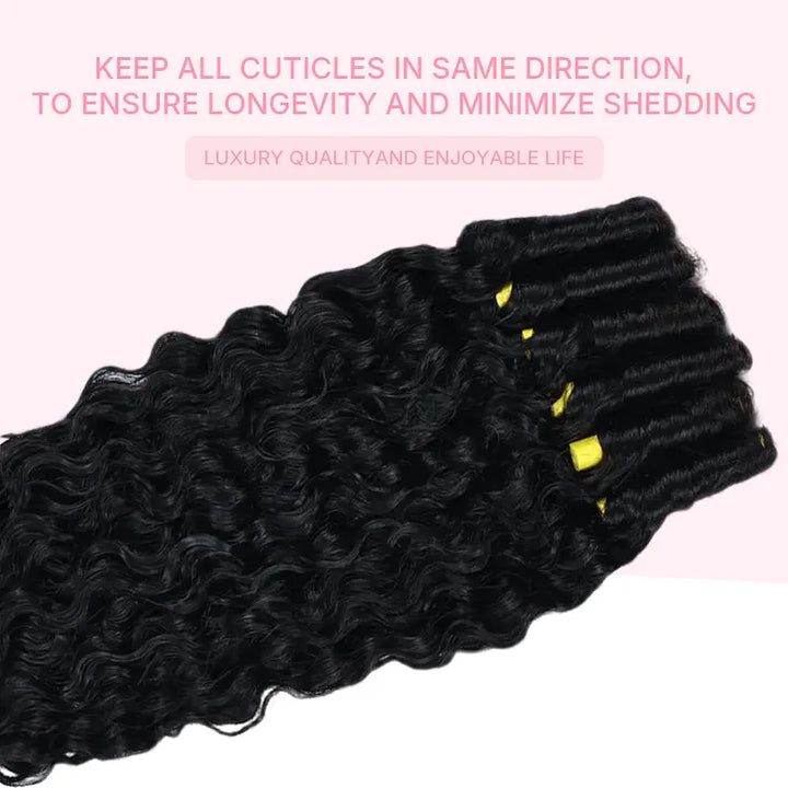 Close-up detail of Ali Grace Burmese Curly Human Hair Bundles showing soft, defined curls and natural texture