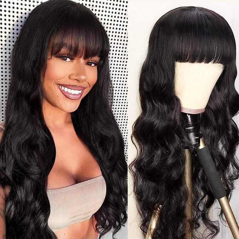 Aligrace Machine Made Body Wave Wig with Bangs