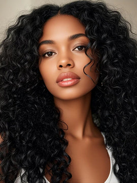 Aligrace Transparent Lace Front Natural Color Curly Human Hair Wigs