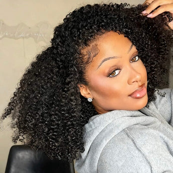 Aligrace Seamless & Easy Flip Over Kinky Curly Half Wig
