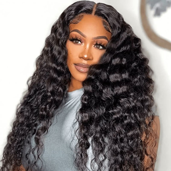 Aligrace 4X4 Closure Deep Wave Human Hair Wigs