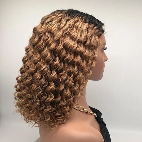Aligrace Hair 4X4 Lace Closure Deep Wave Bob Wigs AliGrace 