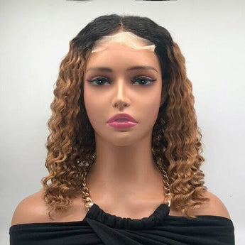 Aligrace Hair 4X4 Lace Closure Deep Wave Bob Wigs AliGrace 