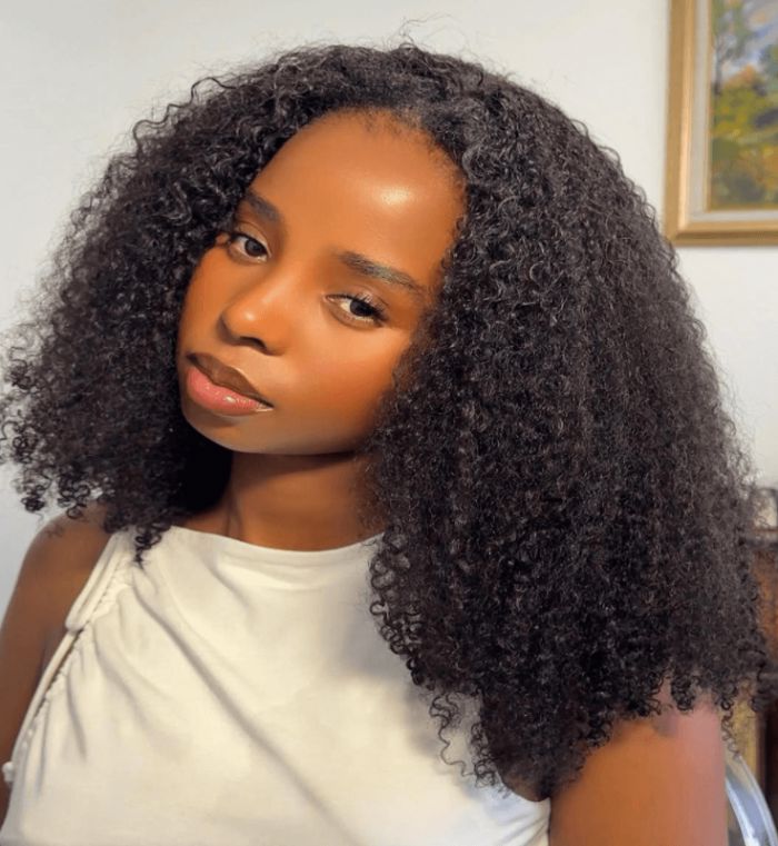 Aligrace Seamless &amp; Easy Flip Over Kinky Curly Half Wig