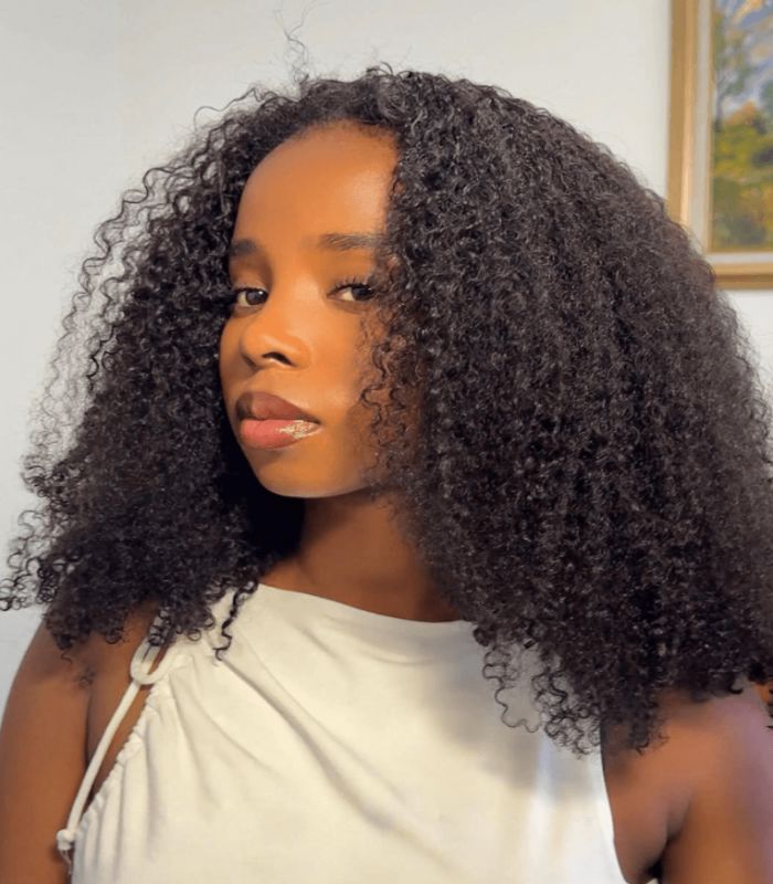 Aligrace Seamless &amp; Easy Flip Over Kinky Curly Half Wig