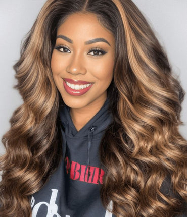 Ali Grace 13x4 Lace Front Body Wave Wigs HighLight Brown Color