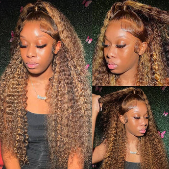 Aligrace 5x5 Transparent Lace P4/27 Highlight  Color Water Wave Human Hair Wig