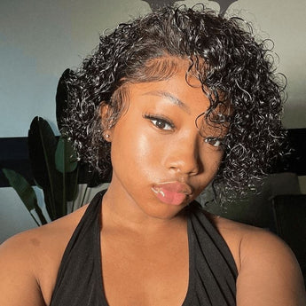 Ali Grace 13X1 Lace Pixie Cut Short Bob Curly Wigs