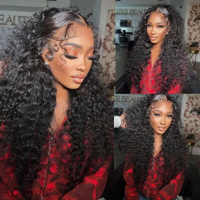 Pre-plucked 360 lace curly human hair wig with seamless lace blending, defined curls and a natural scalp appearance