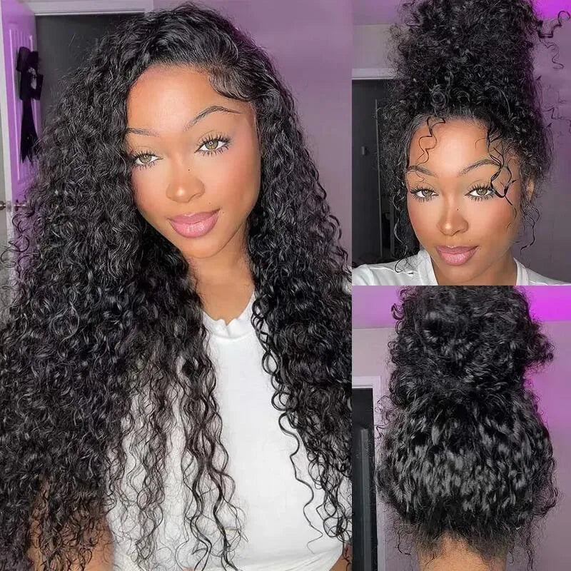 Pre-plucked 360 lace water wave human hair wig with realistic scalp appearance, full lace coverage and effortless styling freedom