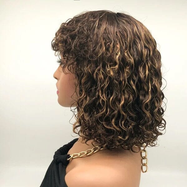 Aligrace Machine Made Water Wave Wigs With Bangs #P4/27 Color